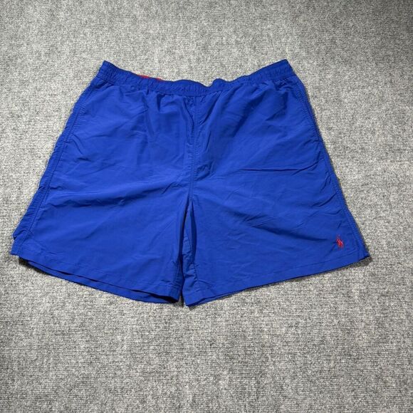 Polo Ralph Lauren Swim Trunks Mens XL Tall Big Blue Red Shorts Pony - Picture 1 of 10